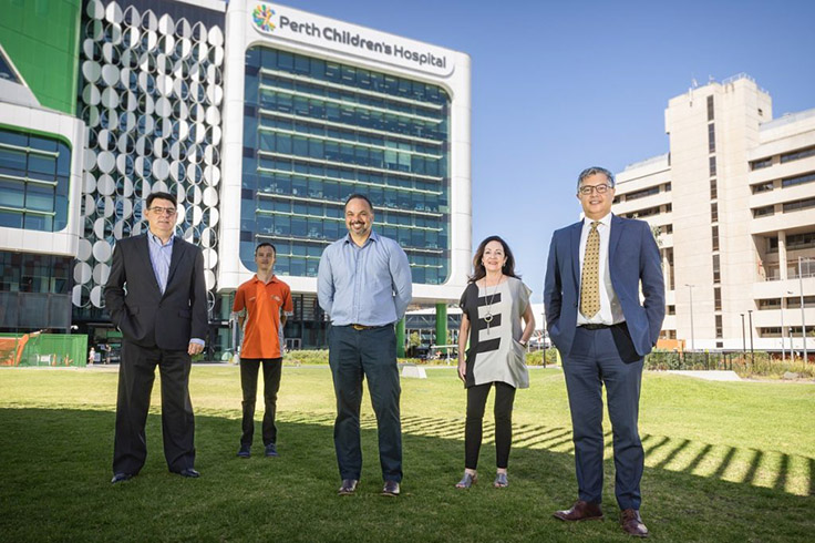 Rare Care Centre: Carrick Robinson (PCHF), Andrew Bannister, Dr Gareth Baynum, Sue Baker, Dr Aresh Anwar (CAHS CE)