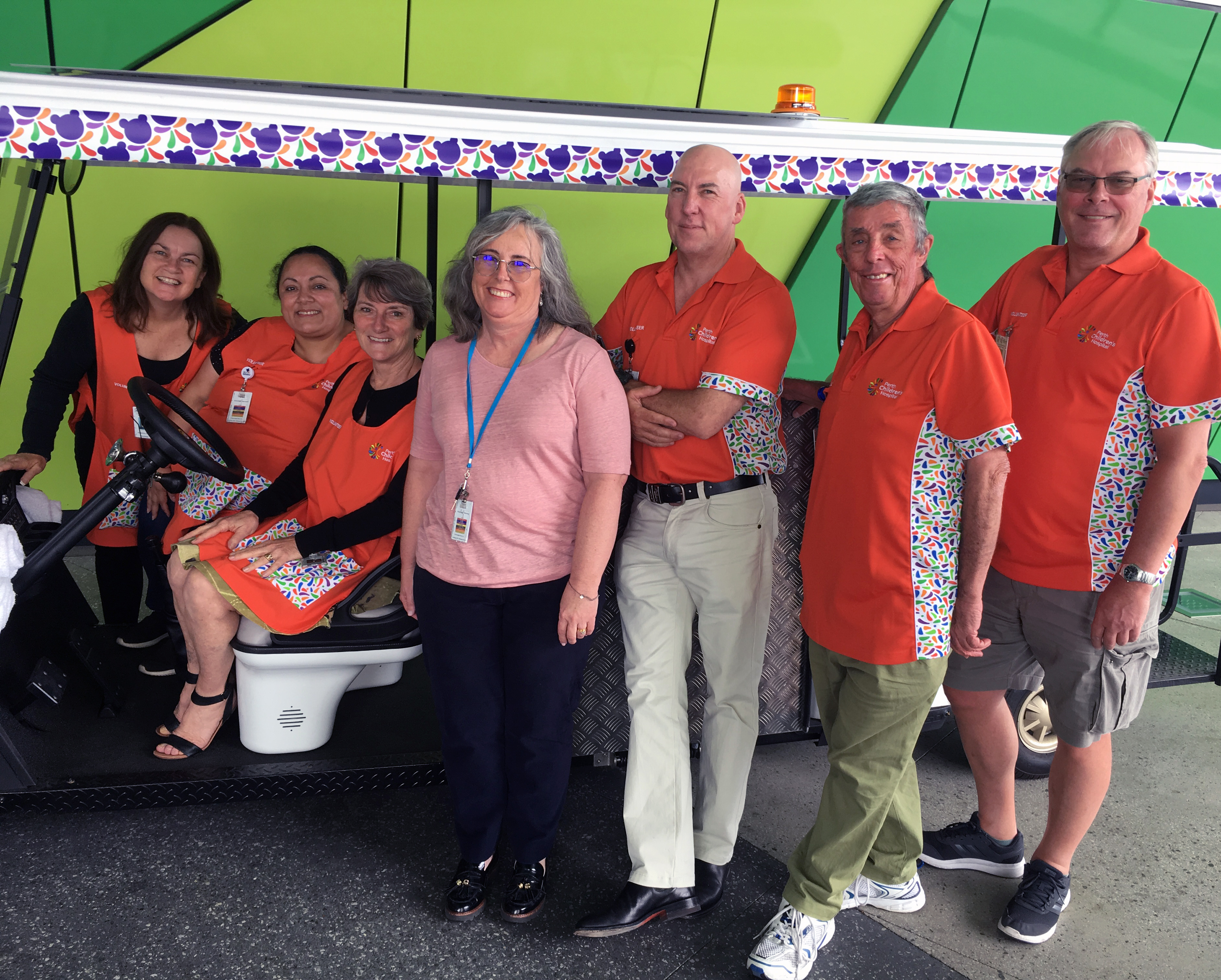Photo of a group of PCH volunteers with the Stitches' Shuttle