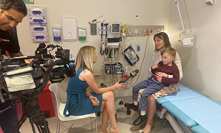 Natasha and Luca being filmed by Channel 7